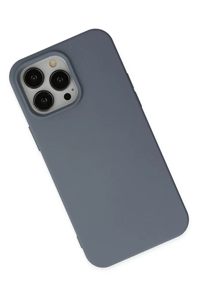 Apple iPhone 14 Pro Kılıf Nano içi Kadife Silikon - Gri