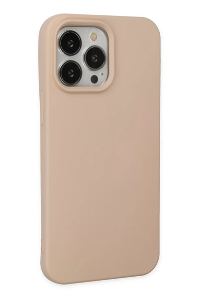 Apple iPhone 14 Pro Kılıf Nano içi Kadife Silikon - Pudra
