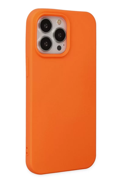 Apple iPhone 14 Pro Kılıf Nano içi Kadife Silikon - Turuncu