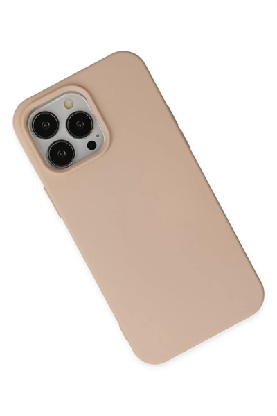 Apple iPhone 14 Pro Kılıf Nano içi Kadife Silikon - Pudra