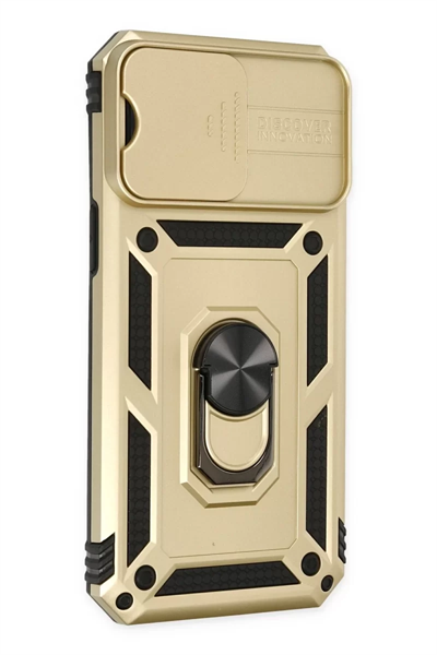 Apple iPhone 14 Pro Kılıf Pars Lens Yüzüklü Silikon - Gold