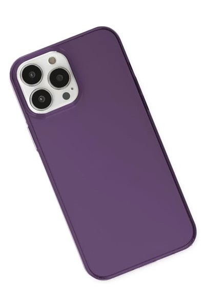 Apple iPhone 14 Pro Kılıf Pc Sert Şeffaf Kapak - Mor