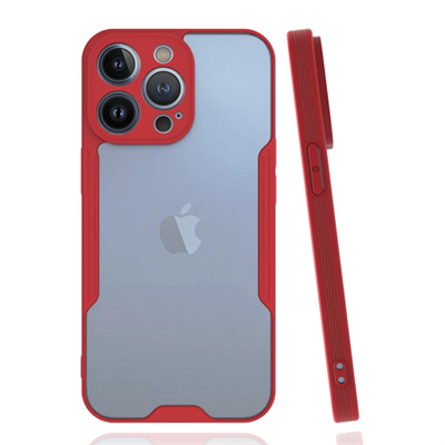 Apple iPhone 14 Pro Kılıf Platin Silikon - Kırmızı
