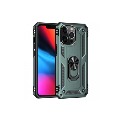 Apple iPhone 14 Pro Kılıf Sofya Yüzüklü Silikon Kapak - Yeşil