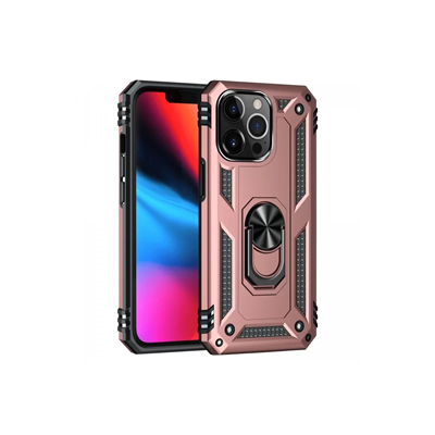 Apple iPhone 14 Pro Kılıf Sofya Yüzüklü Silikon Kapak - Rose