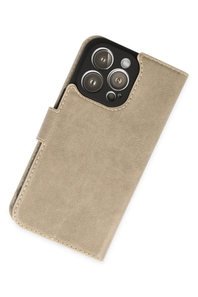 Apple iPhone 14 Pro Kılıf Trend S Plus Kapaklı Kılıf - Gold