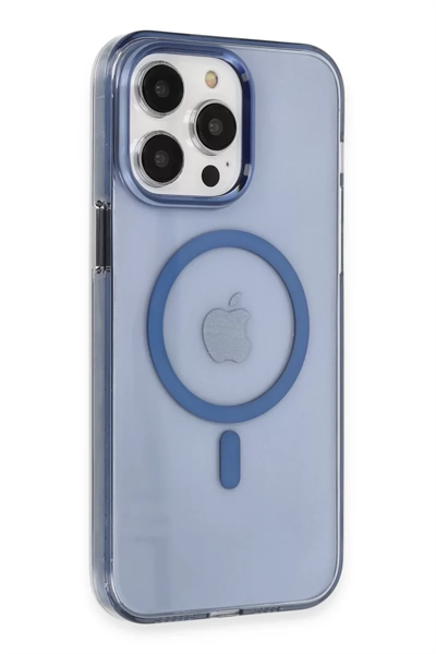 Apple iPhone 14 Pro Kılıf Tron Şeffaf Magsafe Kapak - Mavi