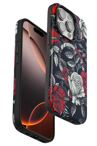 Apple iPhone 14 Pro Max Flower Series Magsafe Kapak - Siyah
