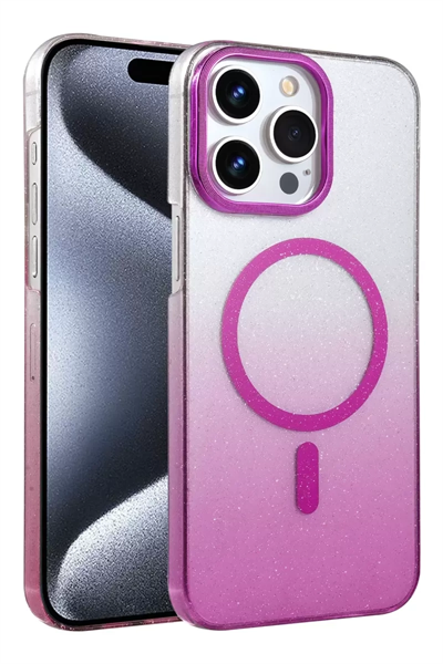 Apple iPhone 14 Pro Max Glossy Magsafe Kapak - Mor