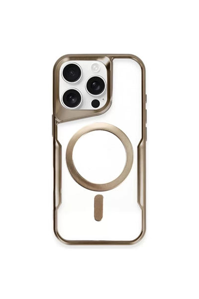 Apple iPhone 14 Pro Max Kılıf Boyi Magsafe Silikon Kapak - Kahverengi