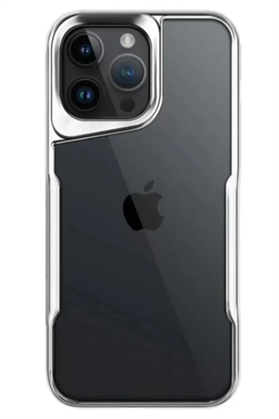 Apple iPhone 14 Pro Max Kılıf Boyi Silikon Kapak - Gümüş