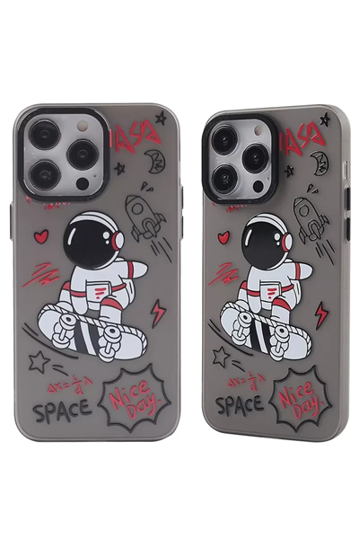 Apple iPhone 14 Pro Max Kılıf Desenli Kapak - Siyah - 1