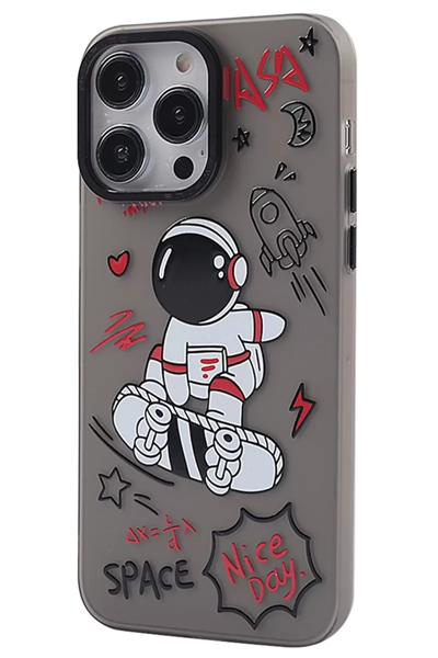 Apple iPhone 14 Pro Max Kılıf Desenli Kapak - Siyah - 1