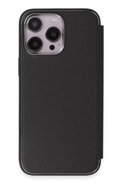 Apple iPhone 14 Pro Max Kılıf Dolpin Kapaklı - Siyah