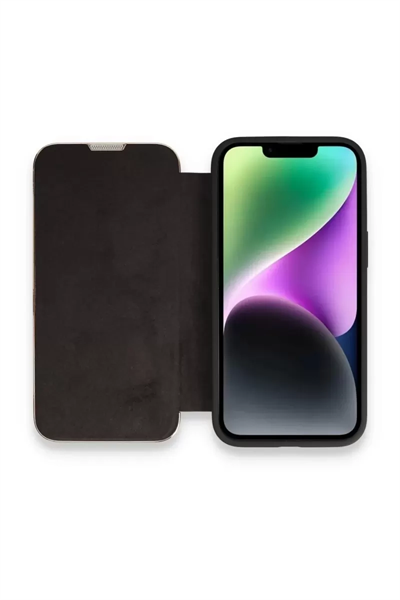 Apple iPhone 14 Pro Max Kılıf Dolpin Kapaklı - Siyah