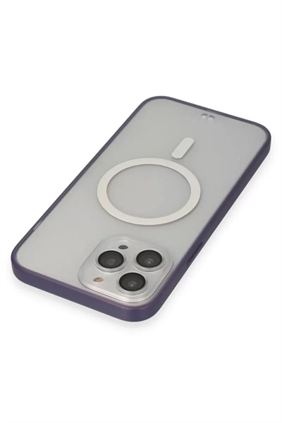 Apple iPhone 14 Pro Max Kılıf Grand Magneticsafe Kapak - Mor