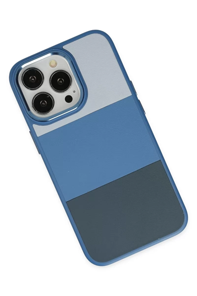 Apple iPhone 14 Pro Max Kılıf King Kapak - Açık Mavi-Lacivert