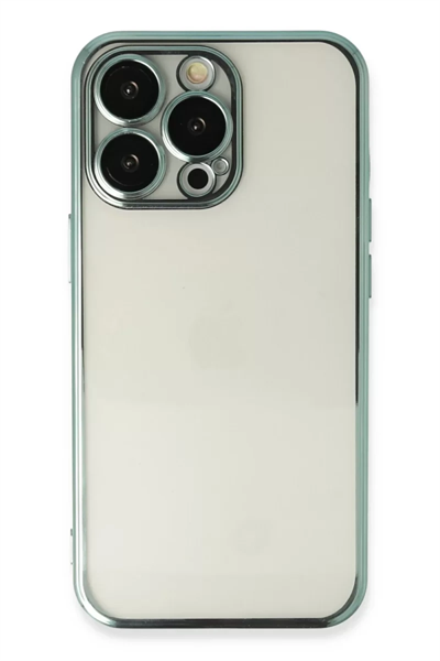 Apple iPhone 14 Pro Max Kılıf Lensli Silikon - Yeşil