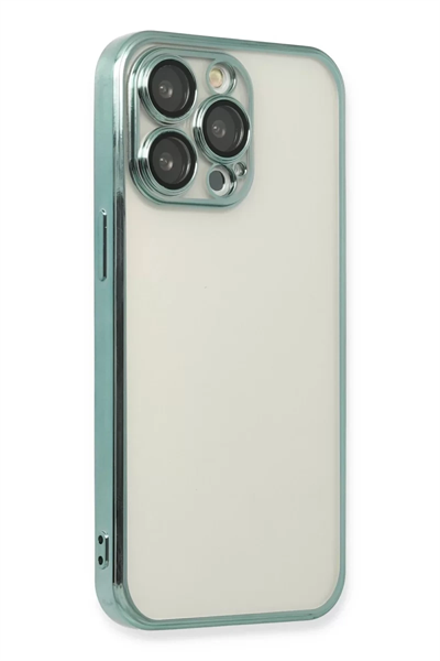 Apple iPhone 14 Pro Max Kılıf Lensli Silikon - Yeşil