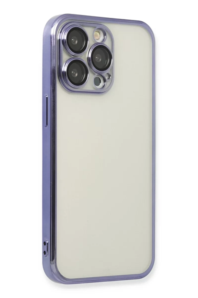 Apple iPhone 14 Pro Max Kılıf Lensli Silikon - Mor