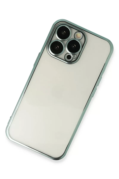 Apple iPhone 14 Pro Max Kılıf Lensli Silikon - Yeşil
