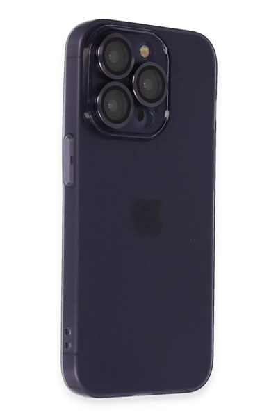 Apple iPhone 14 Pro Max Kılıf Luko Lens Silikon - Derin Mor