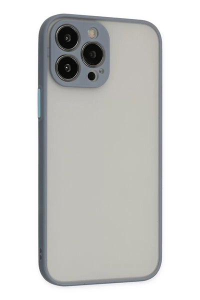 Apple iPhone 14 Pro Max Kılıf Montreal Silikon Kapak - Gri