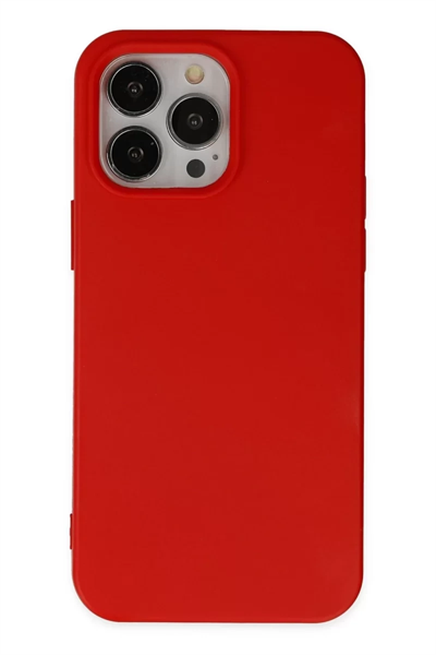 Apple iPhone 14 Pro Max Kılıf Nano içi Kadife Silikon - Kırmızı