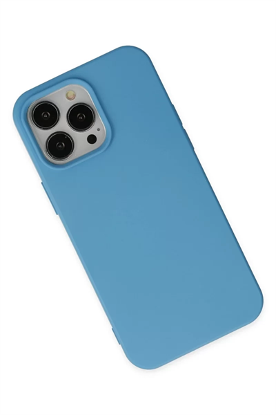 Apple iPhone 14 Pro Max Kılıf Nano içi Kadife Silikon - Mavi