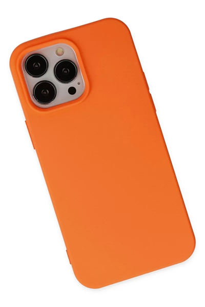 Apple iPhone 14 Pro Max Kılıf Nano içi Kadife Silikon - Turuncu