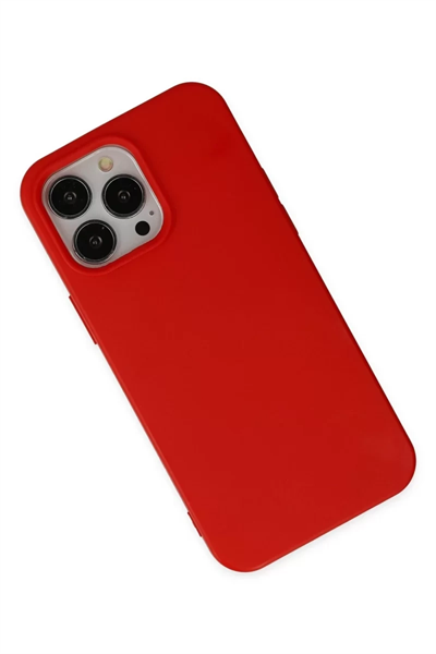 Apple iPhone 14 Pro Max Kılıf Nano içi Kadife Silikon - Kırmızı