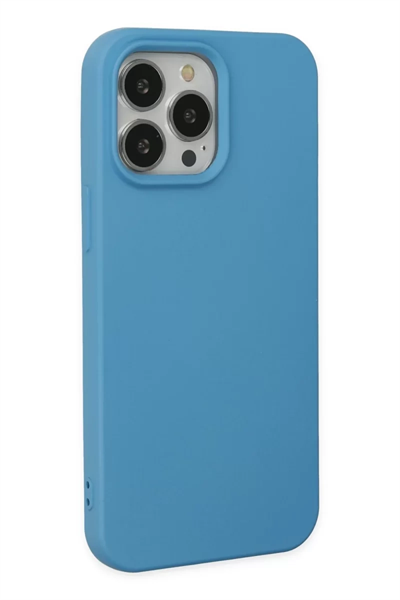 Apple iPhone 14 Pro Max Kılıf Nano içi Kadife Silikon - Mavi