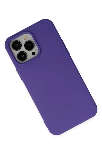 Apple iPhone 14 Pro Max Kılıf Nano içi Kadife Silikon - Mor