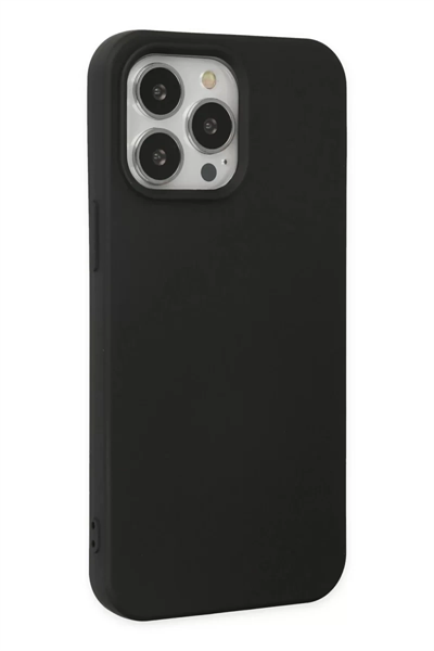 Apple iPhone 14 Pro Max Kılıf Nano içi Kadife Silikon - Siyah