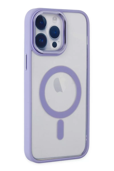 Apple iPhone 14 Pro Max Kılıf Room Magneticsafe Silikon - Lila