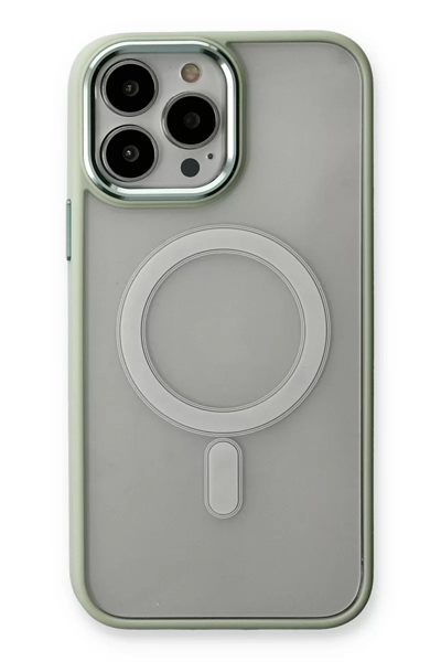Apple iPhone 14 Pro Max Kılıf Room Magneticsafe Silikon - Su Yeşili