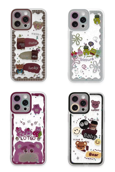 Apple iPhone 14 Pro Max Kılıf Sweet Desenli Silikon Kapak - Şeffaf