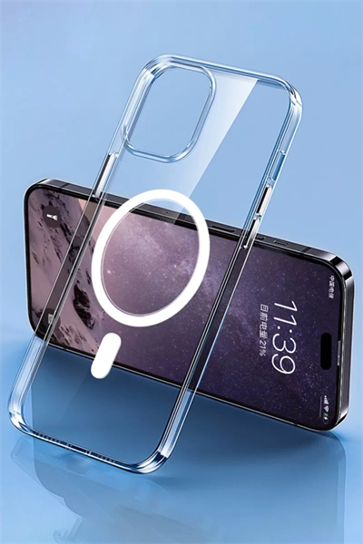 Apple iPhone 14 Pro Max Kılıf Tron Şeffaf Magsafe Kapak - Şeffaf