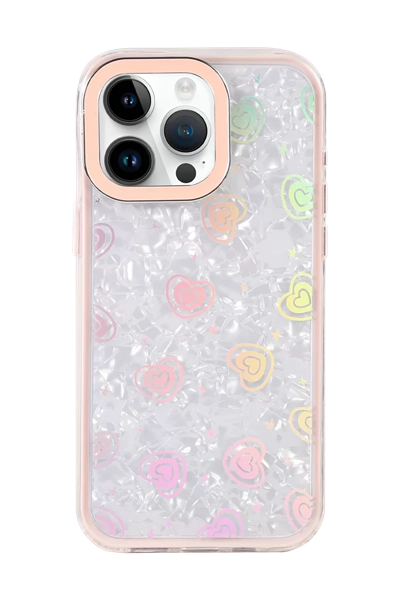 Apple iPhone 14 Pro Max Lumi Desenli Kapak - Pembe