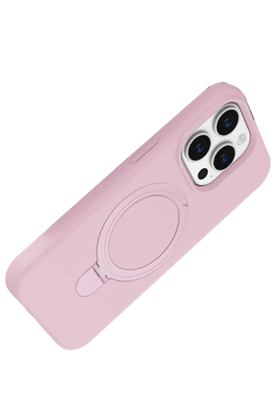Apple iPhone 14 Pro Max Regal Magsafe Standlı Kapak - Açık Pembe