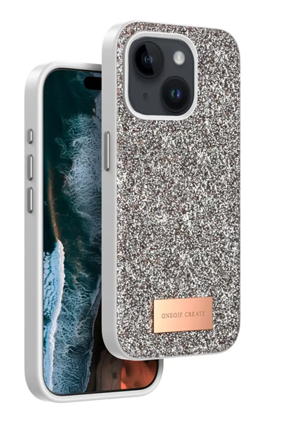 Apple iPhone 15 Bright Simli Kapak - Gold