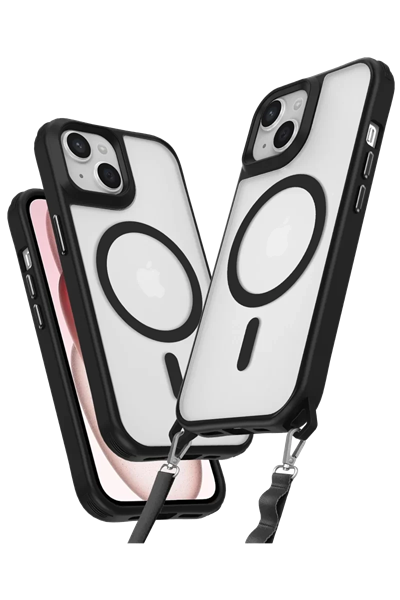 Apple iPhone 15 Kılıf Enka Magsafe Silikon Kılıf - Siyah