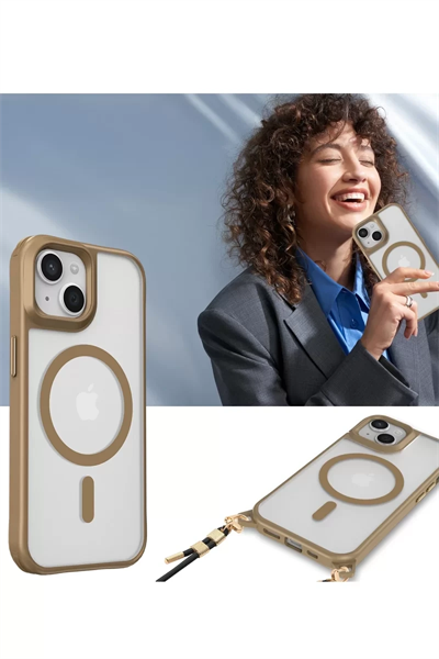 Apple iPhone 15 Kılıf Enka Magsafe Silikon Kılıf - Siyah