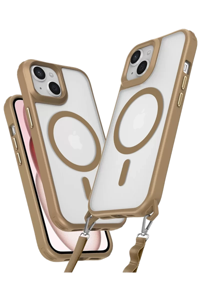 Apple iPhone 15 Kılıf Enka Magsafe Silikon Kılıf - Desert