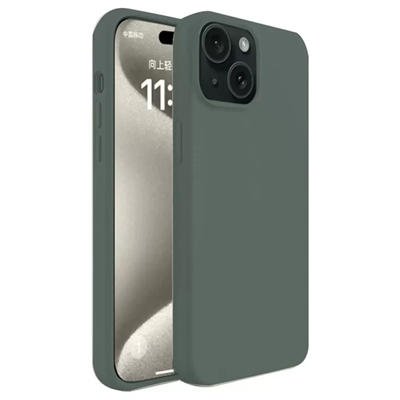 Apple iPhone 15 Kılıf First Silikon - Koyu Yeşil