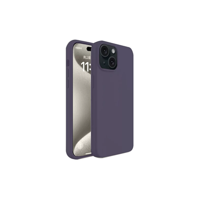 Apple iPhone 15 Kılıf First Silikon - Mürdüm