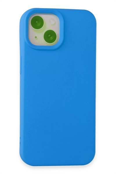 Apple iPhone 15 Kılıf Nano içi Kadife Silikon - Mavi