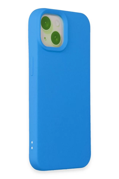 Apple iPhone 15 Kılıf Nano içi Kadife Silikon - Mavi