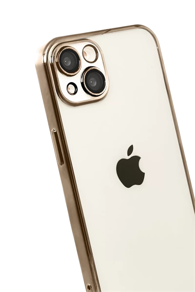 Apple iPhone 15 Lensli Silikon - Çöl Titanyum