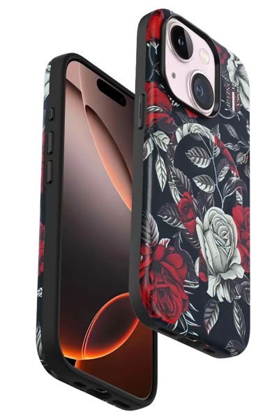 Apple iPhone 15 Plus Flower Series Magsafe Kapak - Siyah